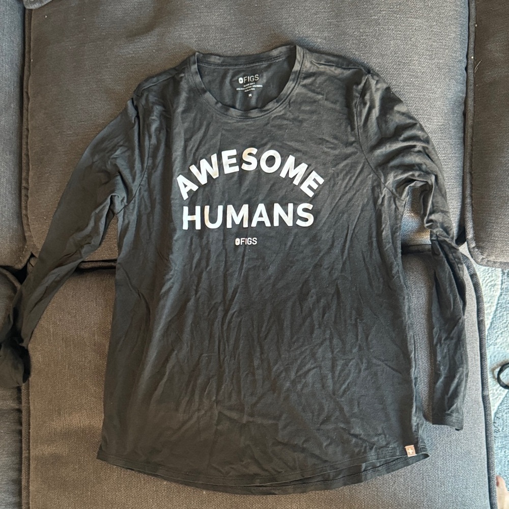 FIGS Black 'Awesome Humans' woman’s Shirt